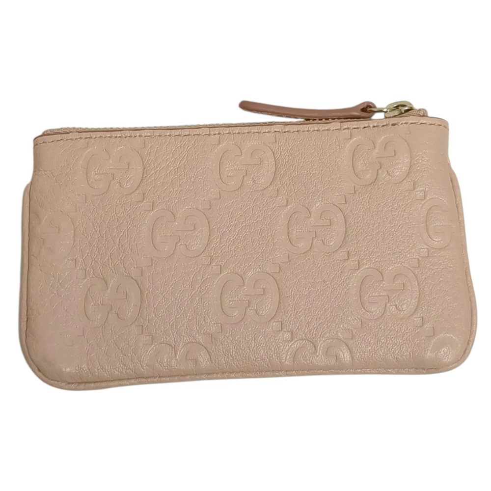 Gucci GG Emblem Zip Key Case Pink